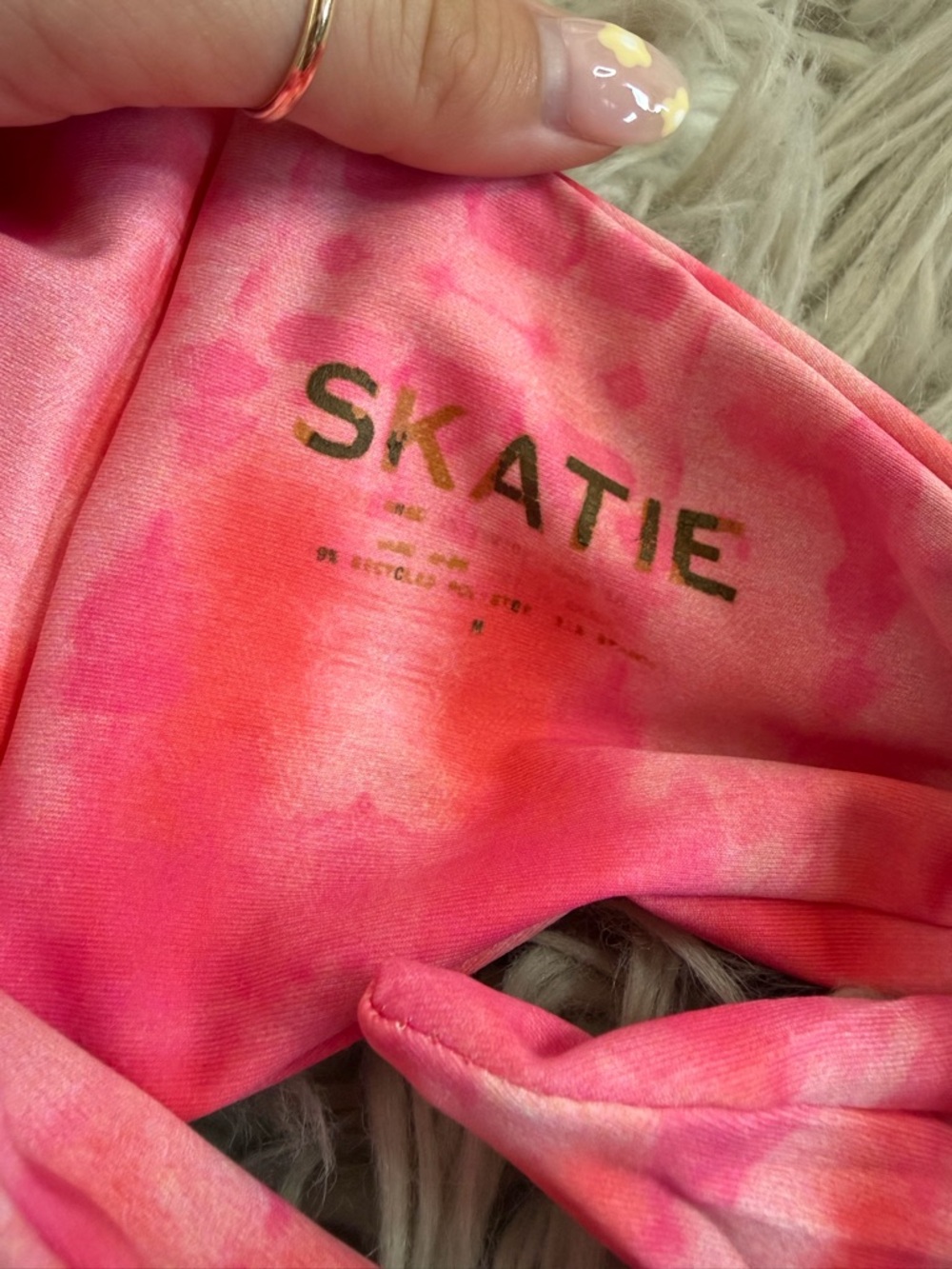 Skatie Pink Tie Dye Bandeau Bikini Top Size Medium - Picture 4 of 5